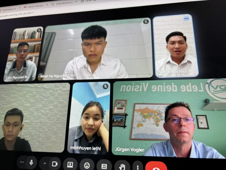 Video-Call mit Bewerbern um das Sprachniveau zu testen